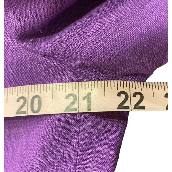 Adolfo Linen Pencil Skirt Suit Vintage Designer Career Fully Lined  Purple 14 - Picture 5 of 10